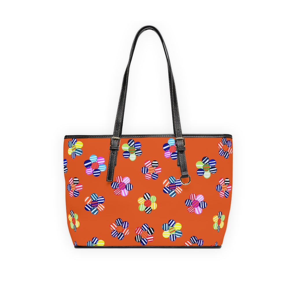 rust orange multi colour candy florals totebag