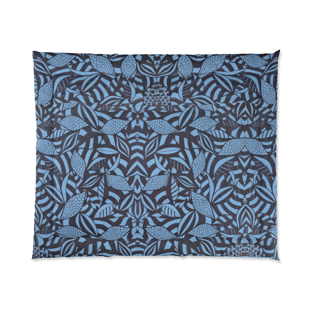 Tropical Minimalist Blue Comforter
