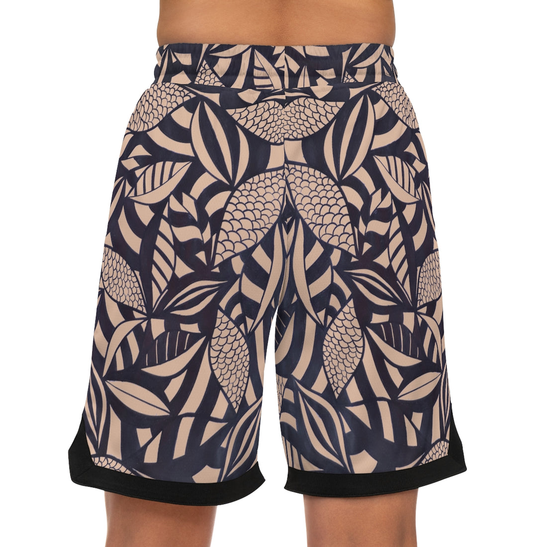 Nude Tropical Minimalist Basketball Rib Shorts (AOP)