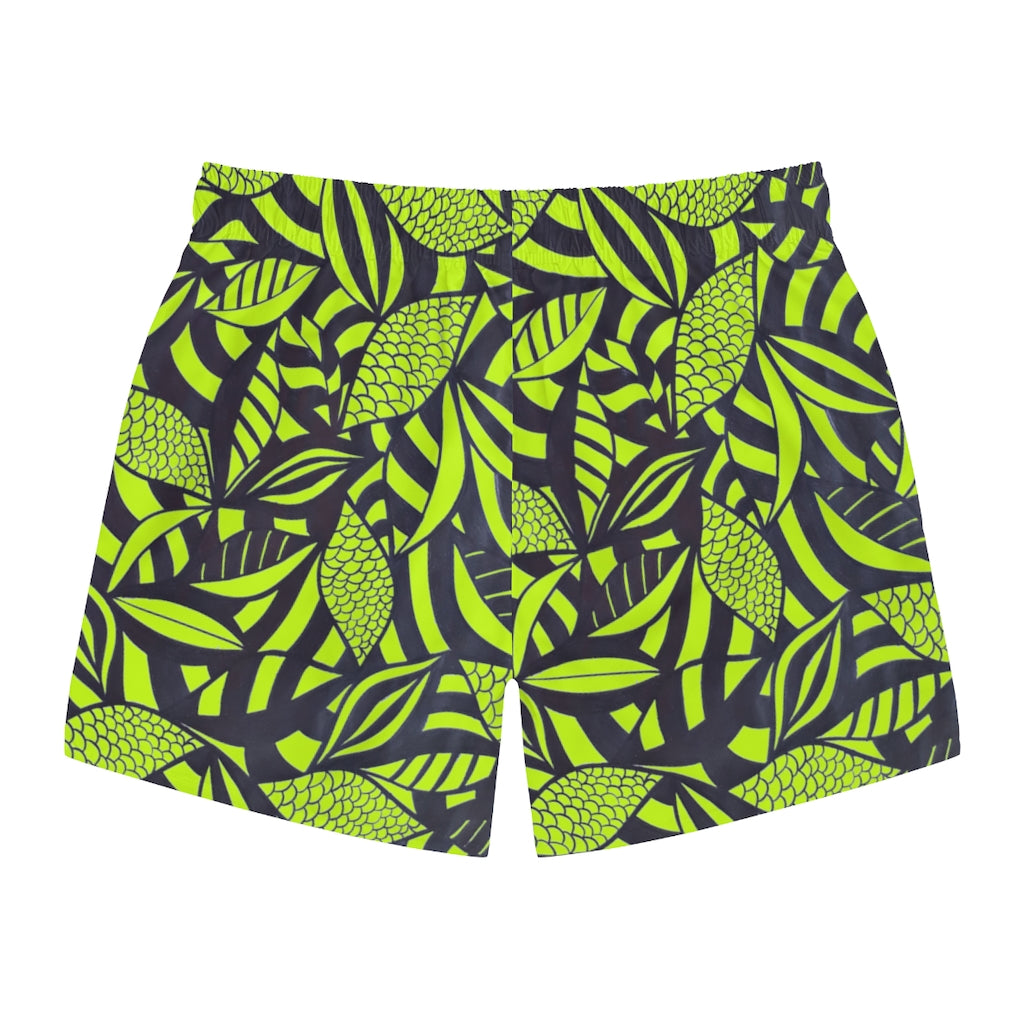 Lime Tropical Minimalist Men's Swimming Trunks