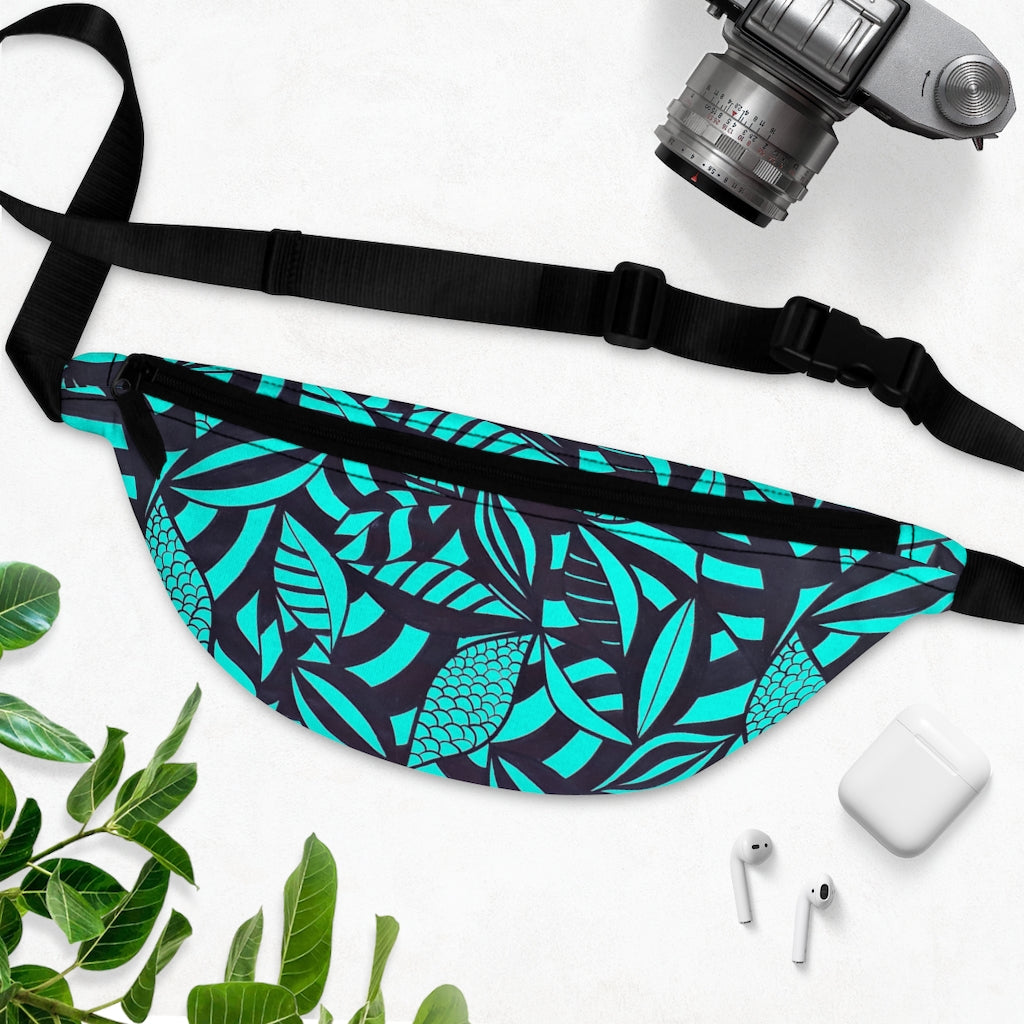 Cyan Tropical Minimalist Fanny Pack