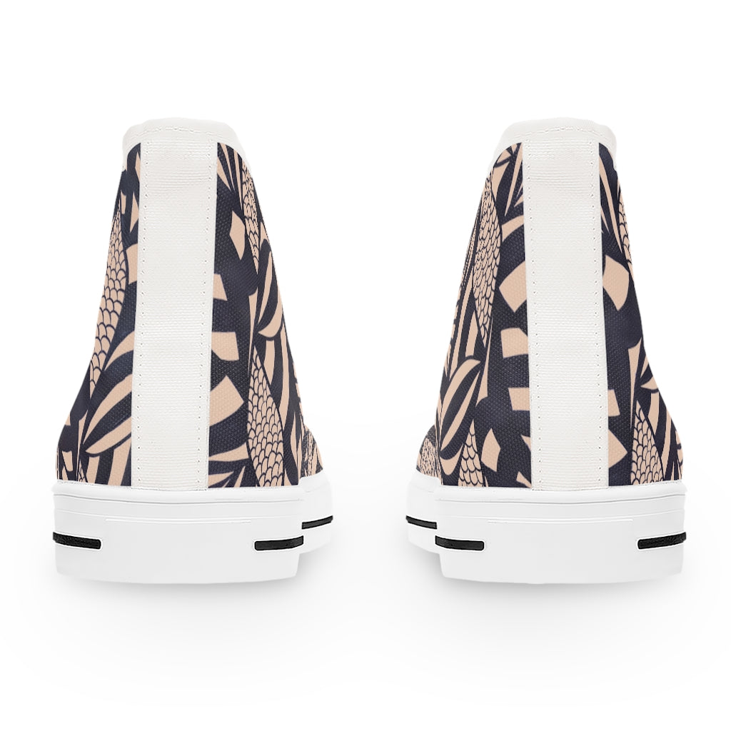 Nude Tropical Minimalist Women's High Top Sneakers