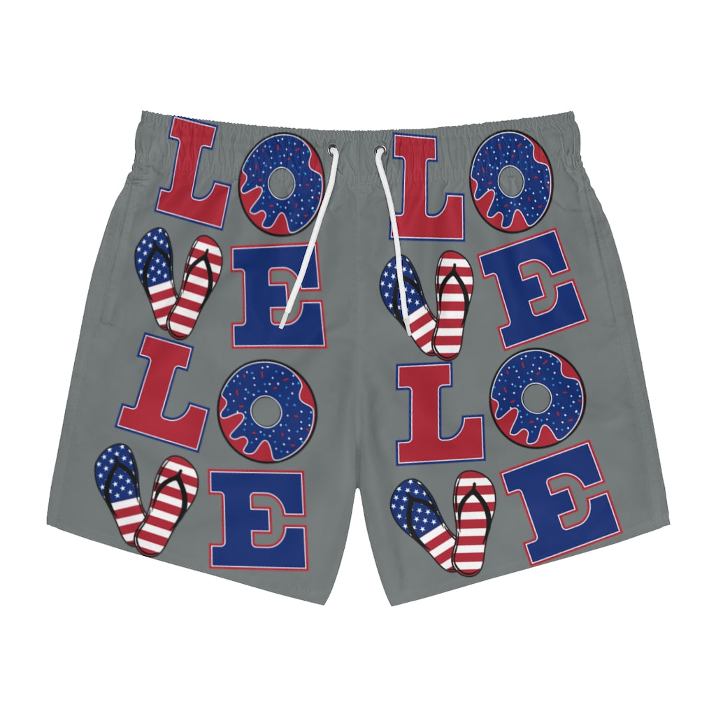 Men's American Love Ash Swimming Trunks