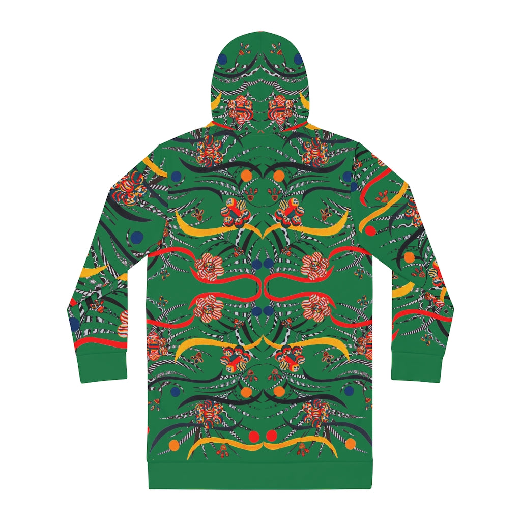 emerald animal & floral print hoodie dress 