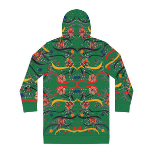 emerald animal & floral print hoodie dress 
