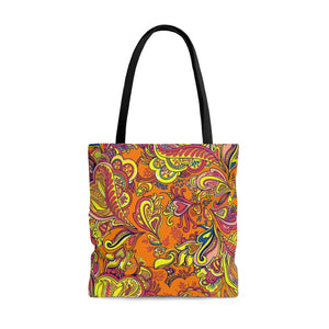 AOP Paisley Hearts Tote Bag
