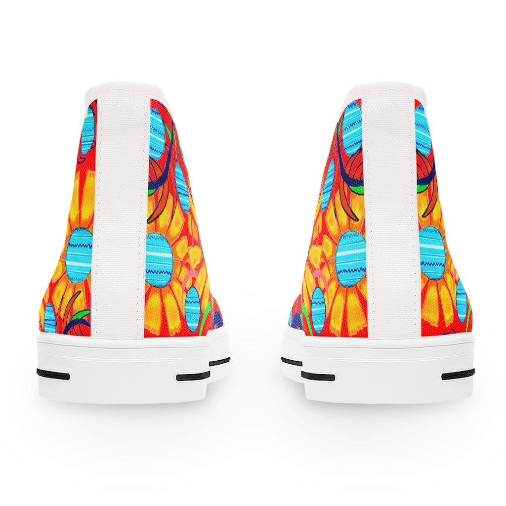 Red Sunflower Women's High Top Sneakers