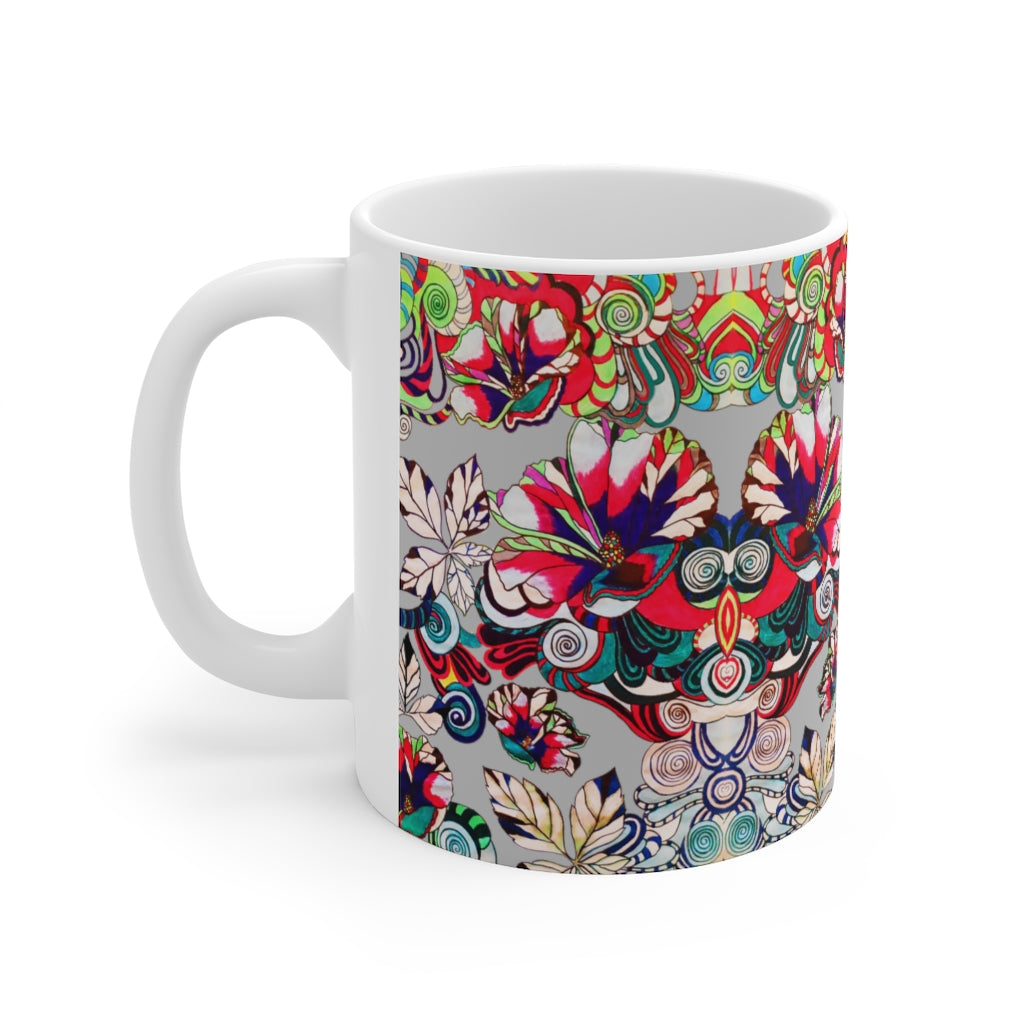 Floral Art Slate Mug 11oz