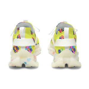 Canary Candy Floral Printed OTT Women's Mesh Knit Sneakers