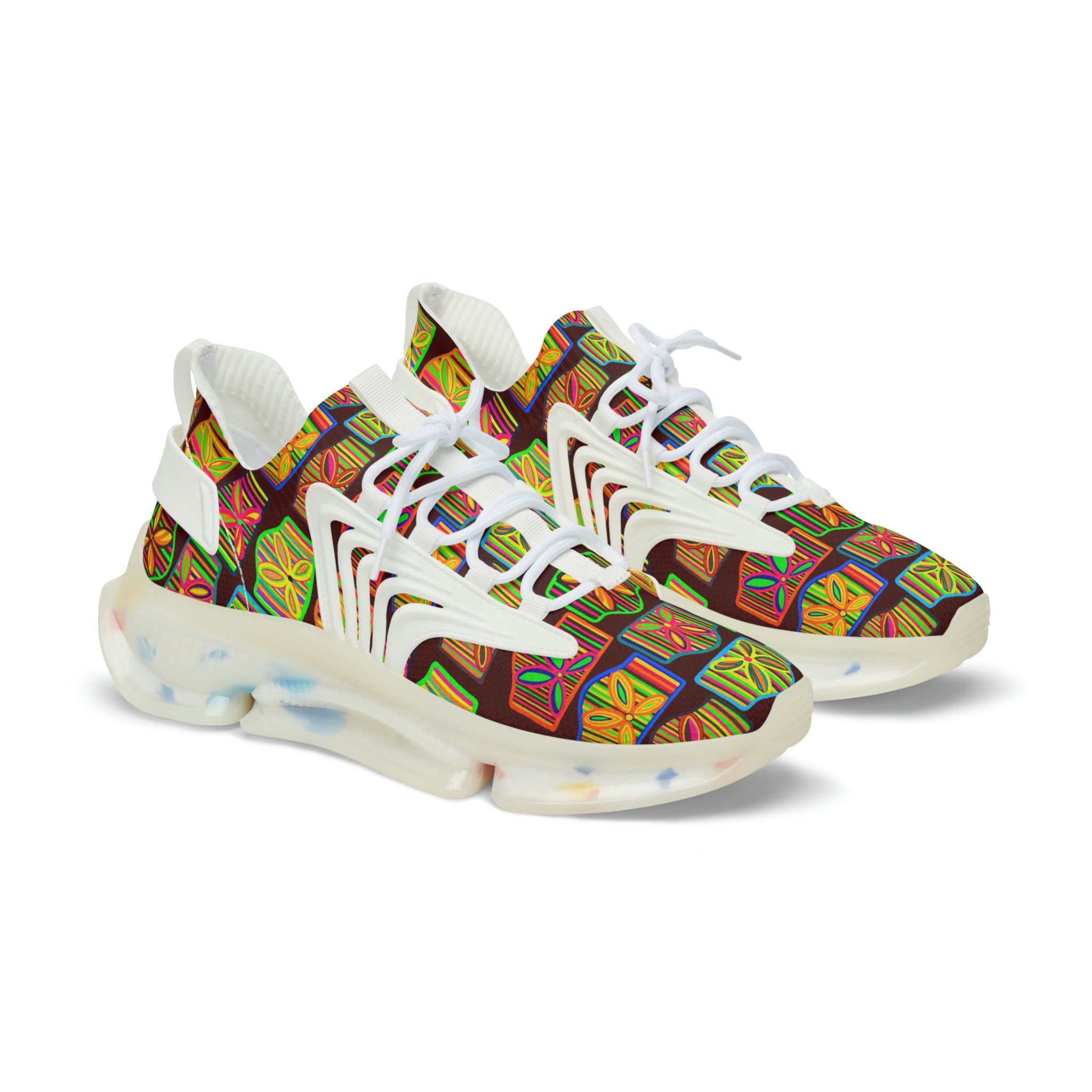 Marsala Deco Print OTT Men's Mesh Knit Sneakers