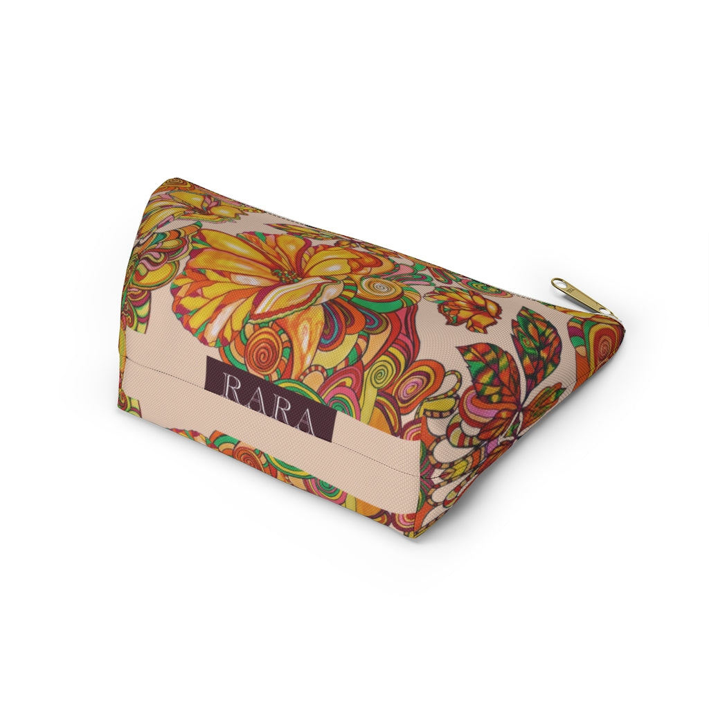 Nude Artsy Floral Accessory Pouch