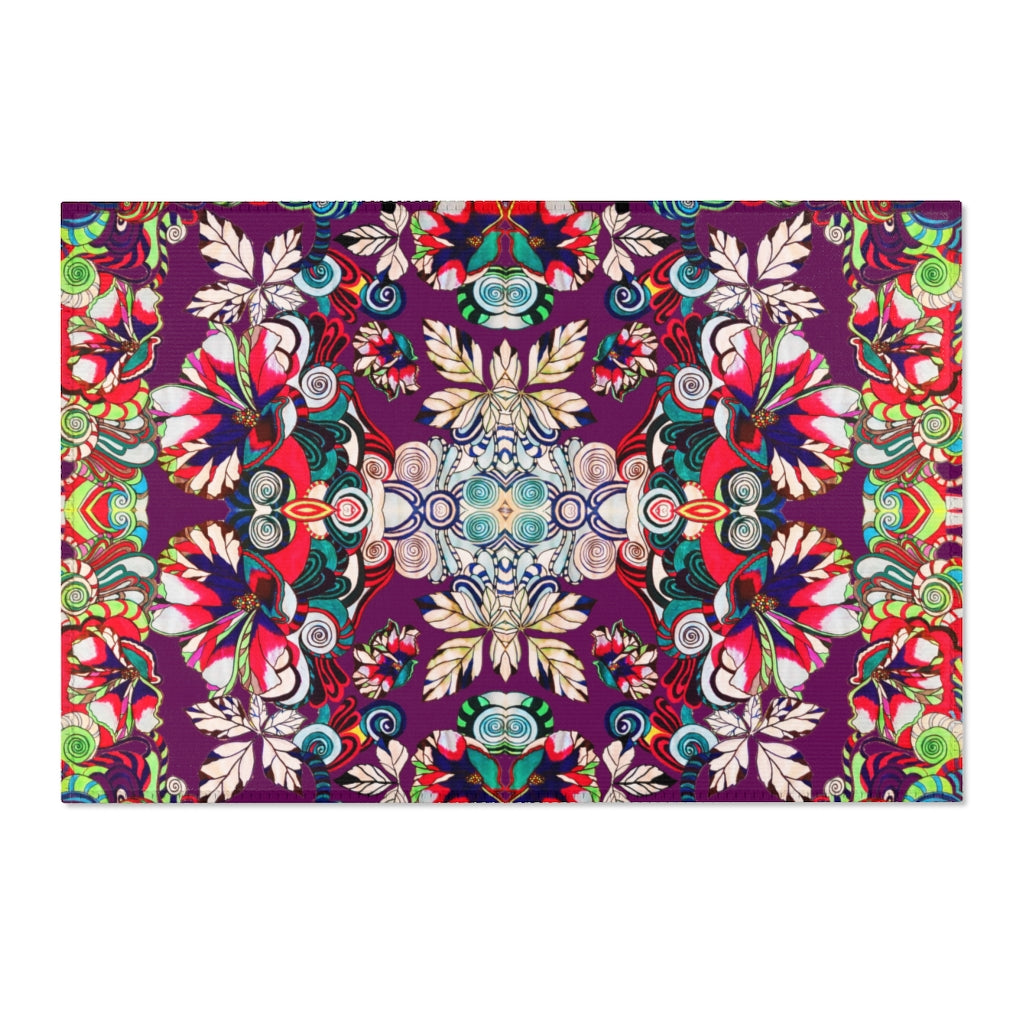 Artsy Floral Pop Orchid Area Rug