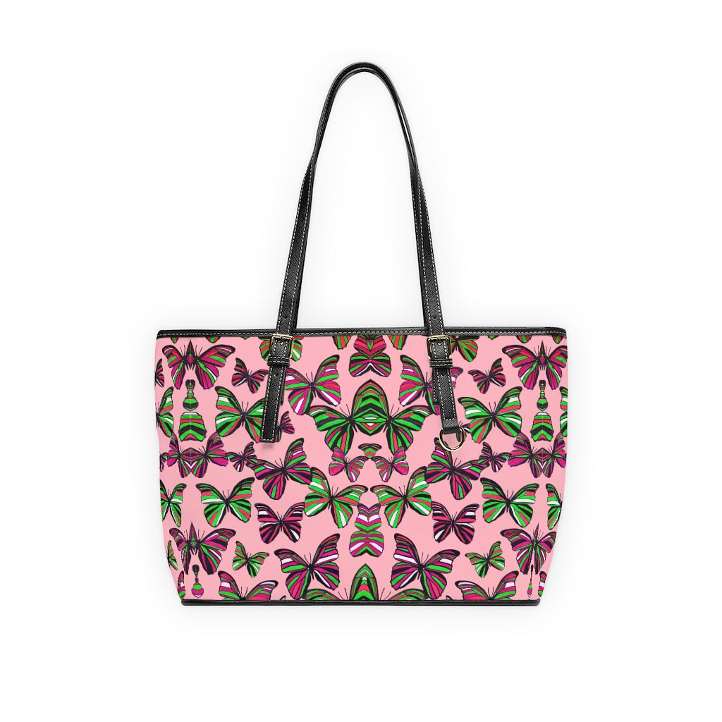 blush butterfly print tote