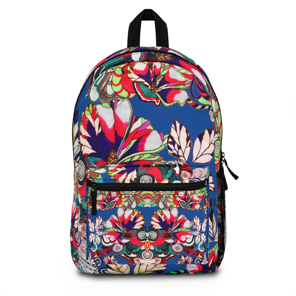 Royal Blue Artsy Floral Pop Backpack