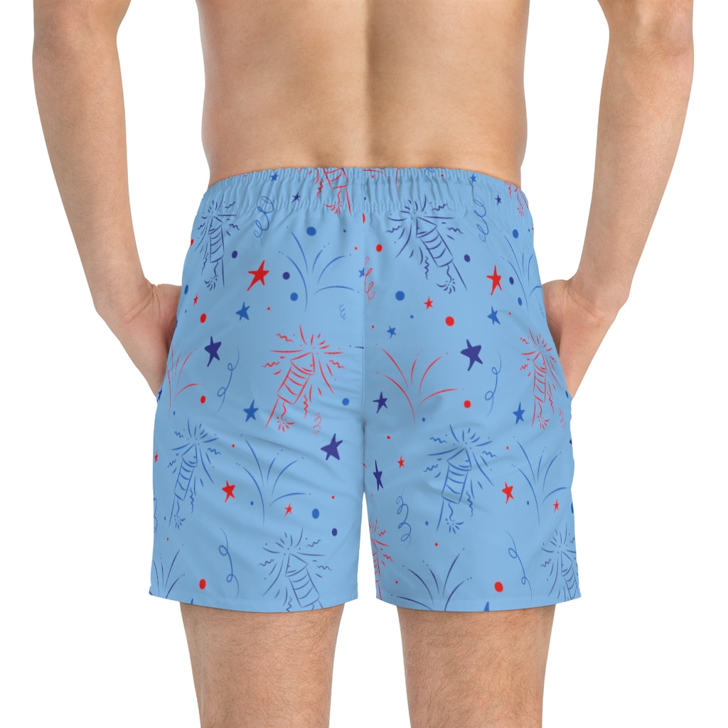 Men's Firecracker Sky Swimming Trunks