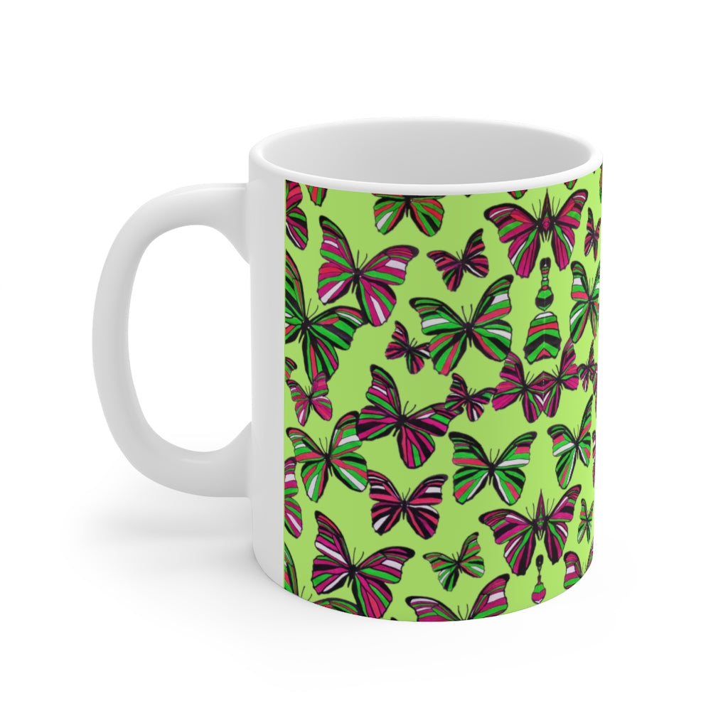 Butterflies Lime Mug 11oz