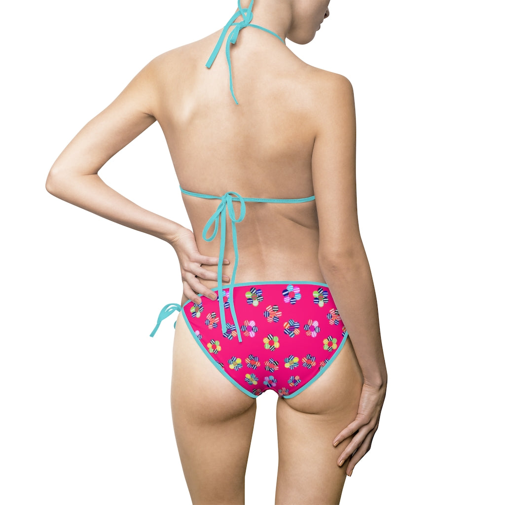 Hot Pink Candy Florals Bikini