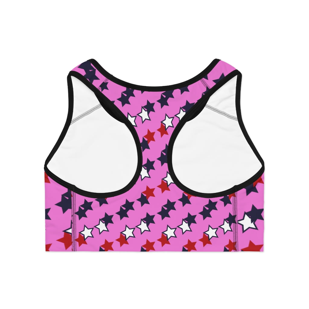 Rose Star Print (AOP) Sports Bra