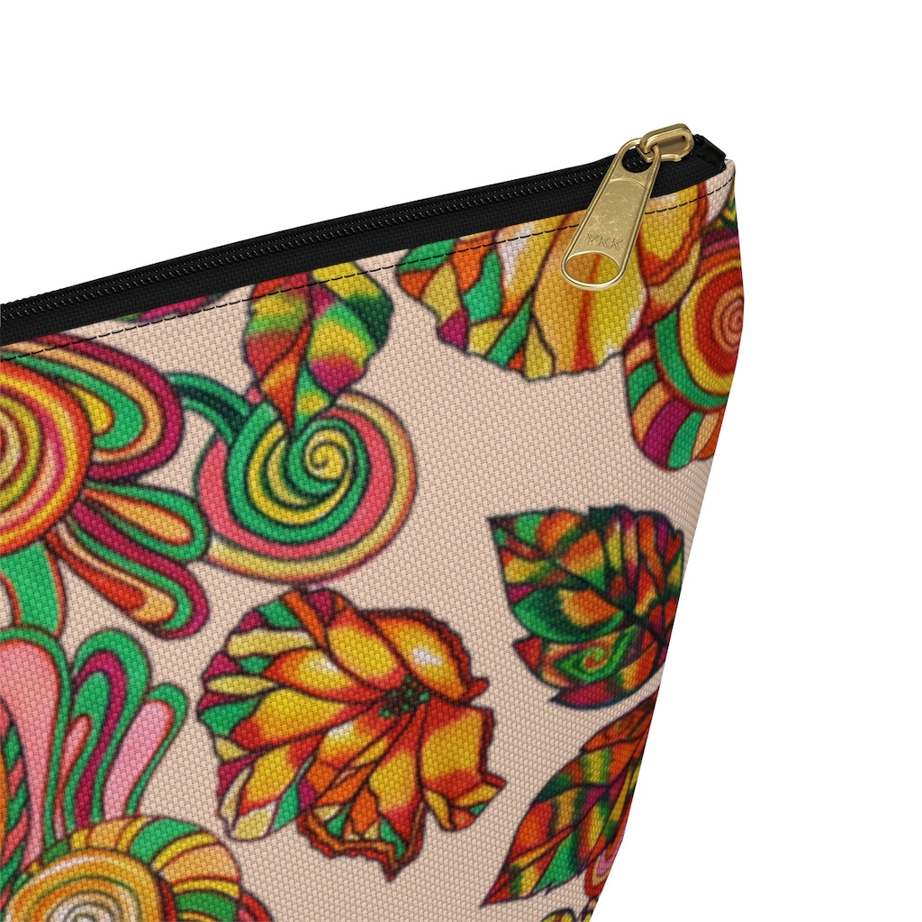 Nude Artsy Floral Accessory Pouch