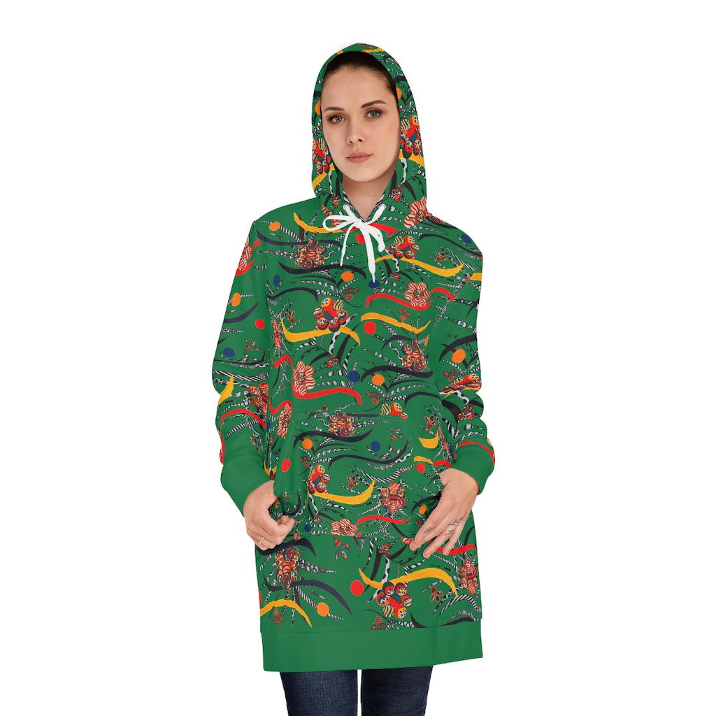 Emerald Wilderness Hoodie Dress (AOP)