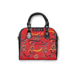 red animal & jungle print handbag
