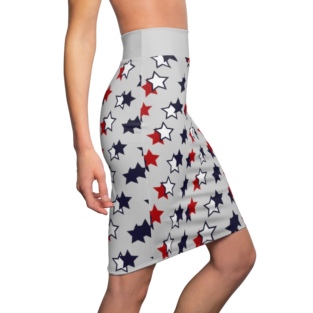 AOP Starry Slate Pencil Skirt