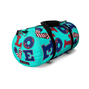 American Love Cyan Duffel Bag