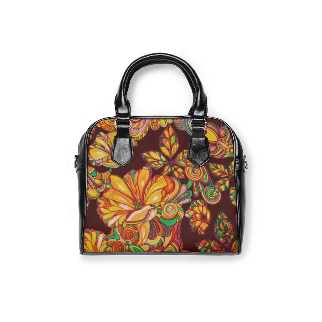 marsala floral print handbag