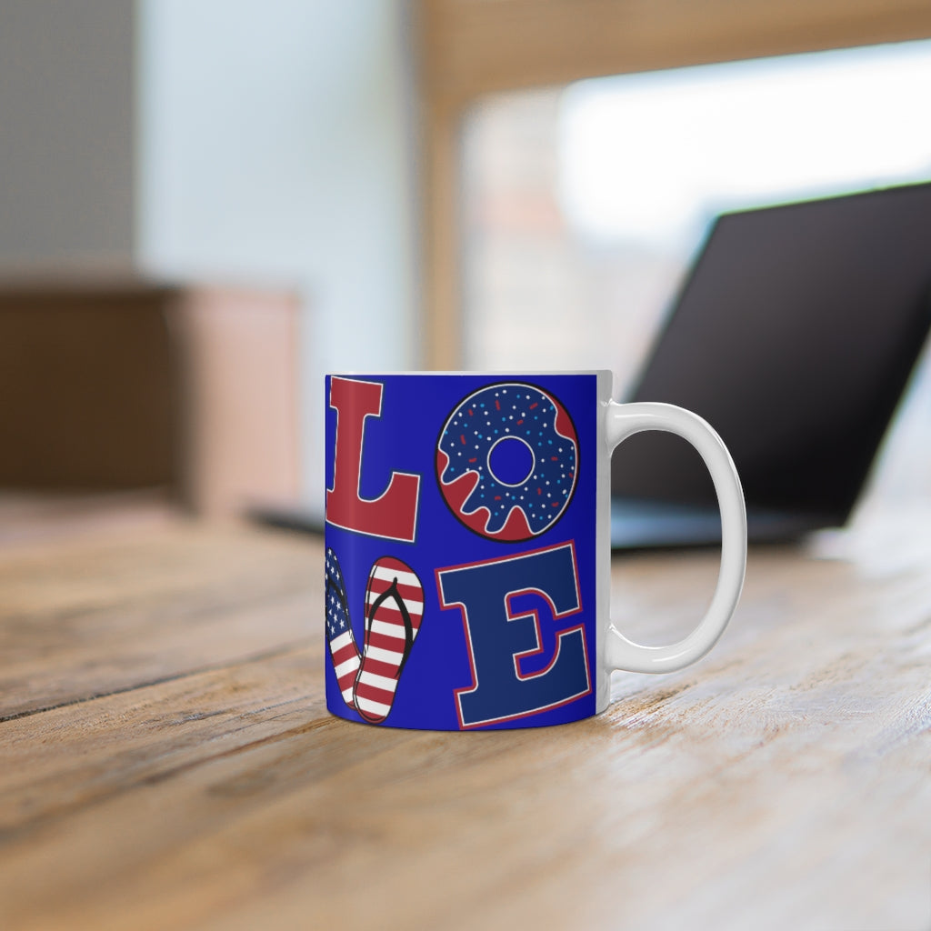 LOVE Ceramic Electric Blue Mug 11oz