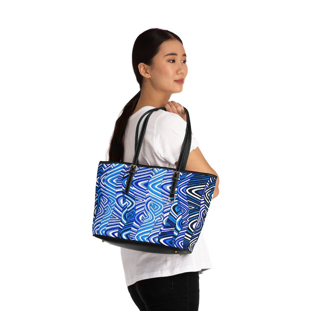 white psychedelic print tote bag