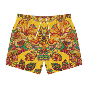 Floral Men's Yellow Swimming Trunks