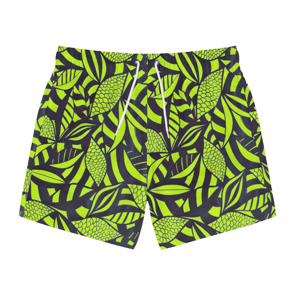 Lime Tropical Minimalist Men's Swimming Trunks