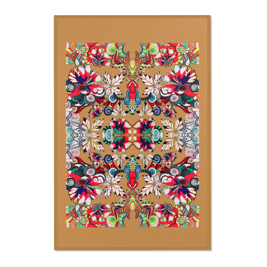 Artsy Floral Pop Tussock Area Rug