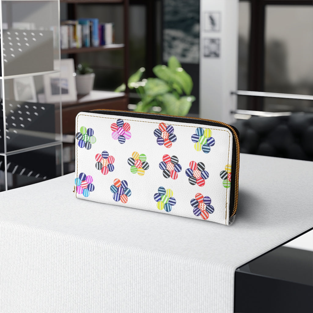 white candy floral wallet