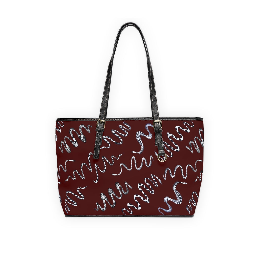 Marsala Snake Den PU Leather Shoulder Bag