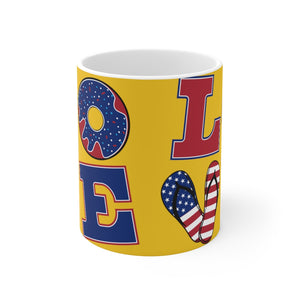 LOVE Ceramic Yellow Mug 11oz