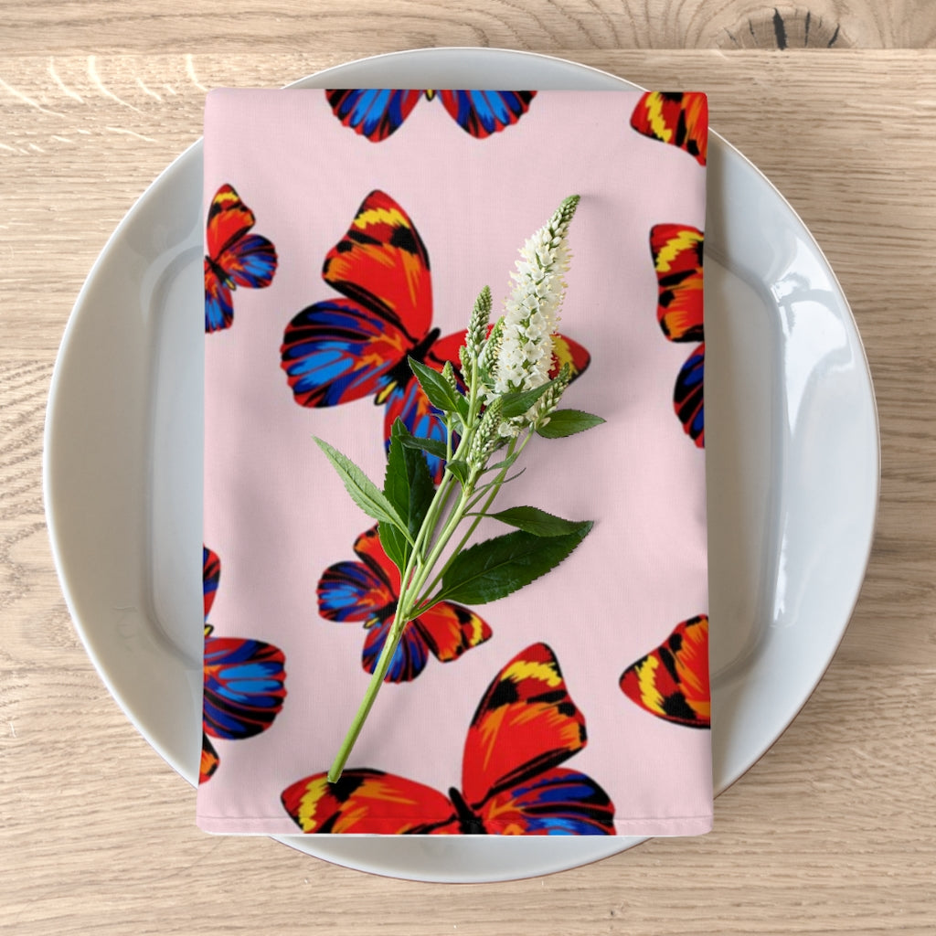 Tangerine Butterflies Napkin