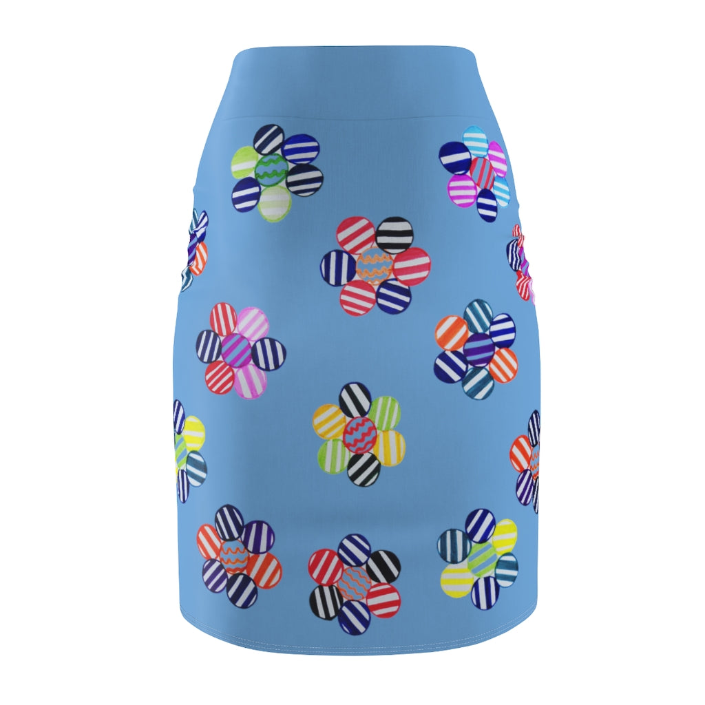 Sky Candy Florals Print Pencil Skirt
