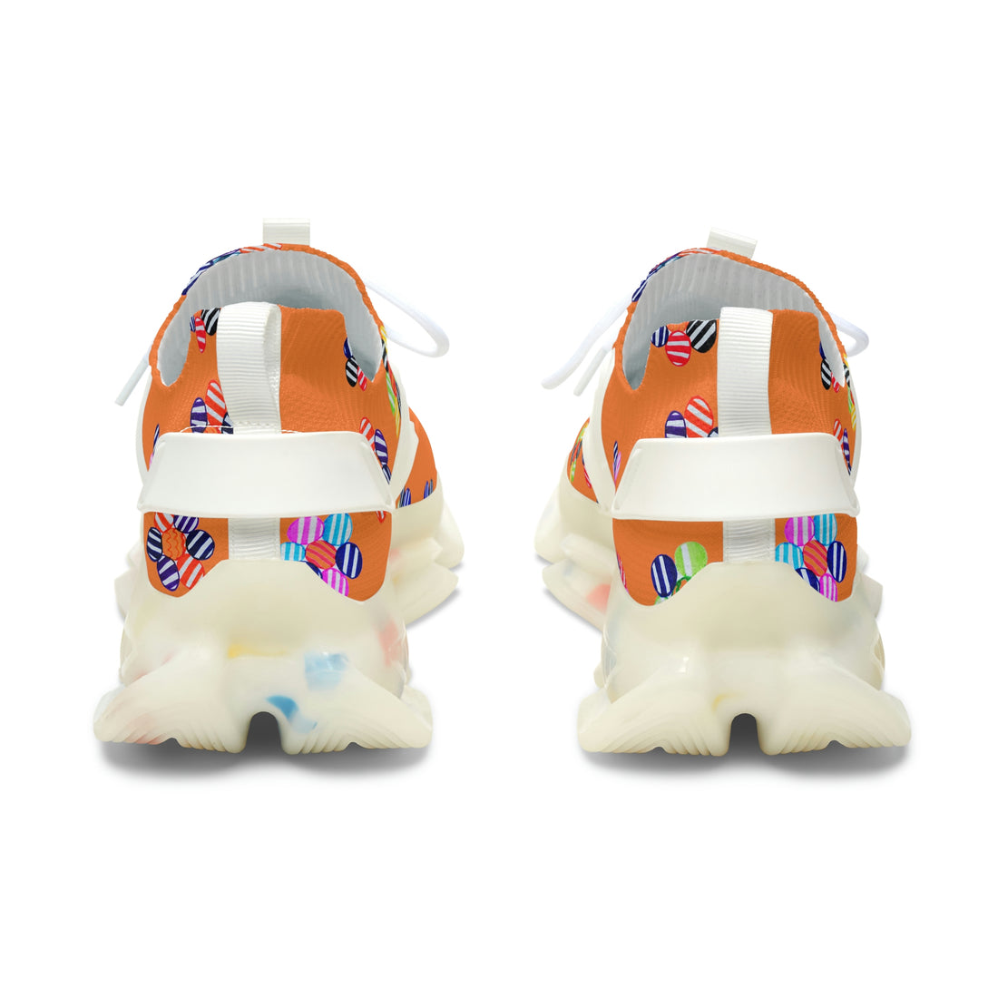 Peach Candy Floral Printed OTT Women's Mesh Knit Sneakers