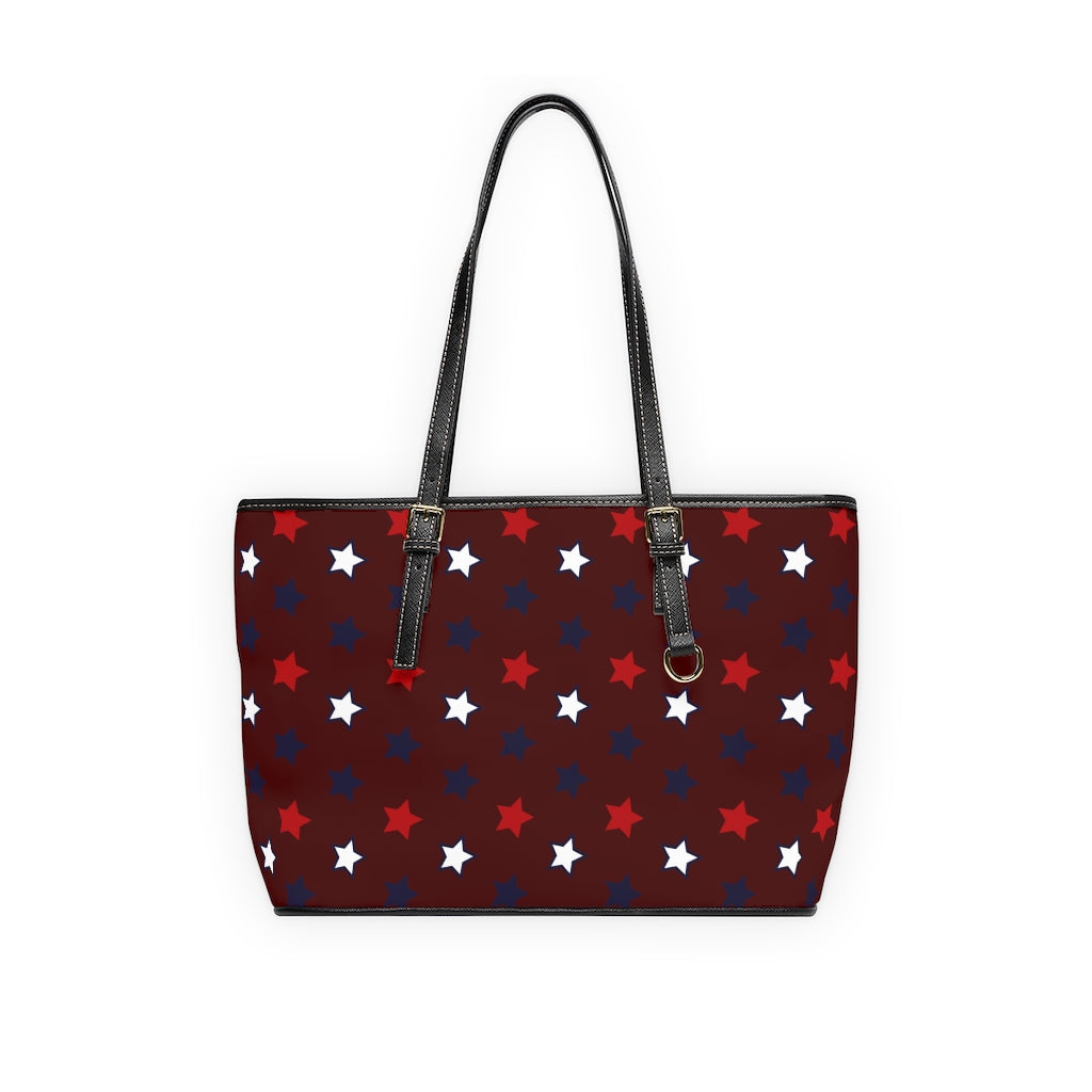 marsala star print handbag