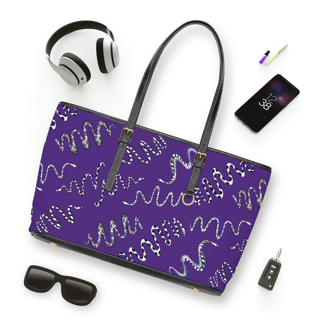 Purple Snake Den PU Leather Shoulder Bag