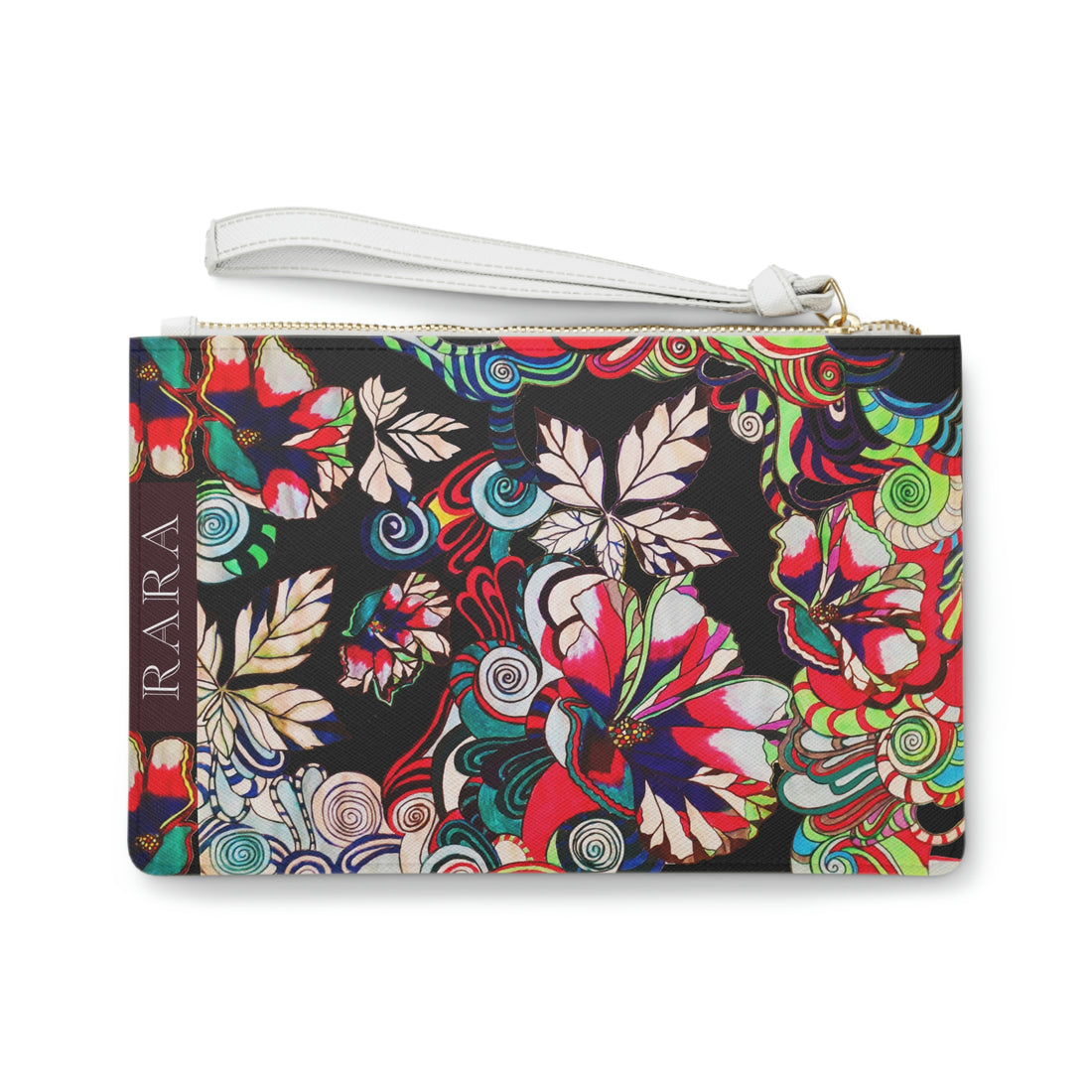 Black Floral Pop Clutch Bag