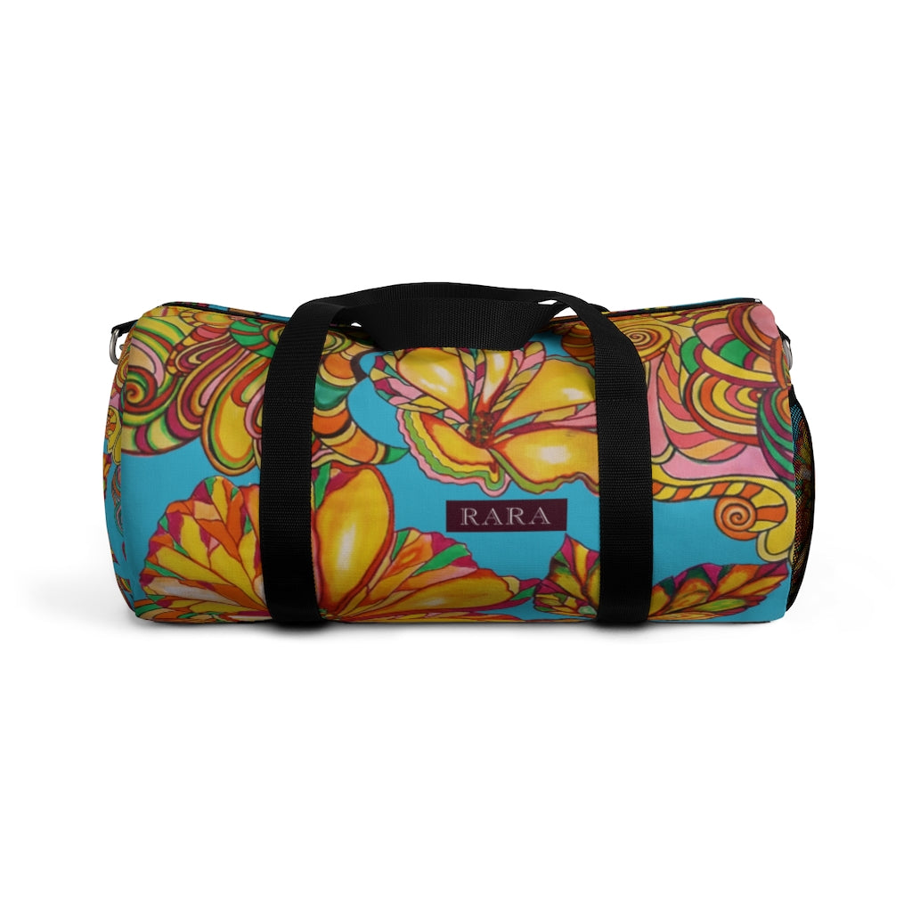 Artsy Floral Aqua Duffel Bag