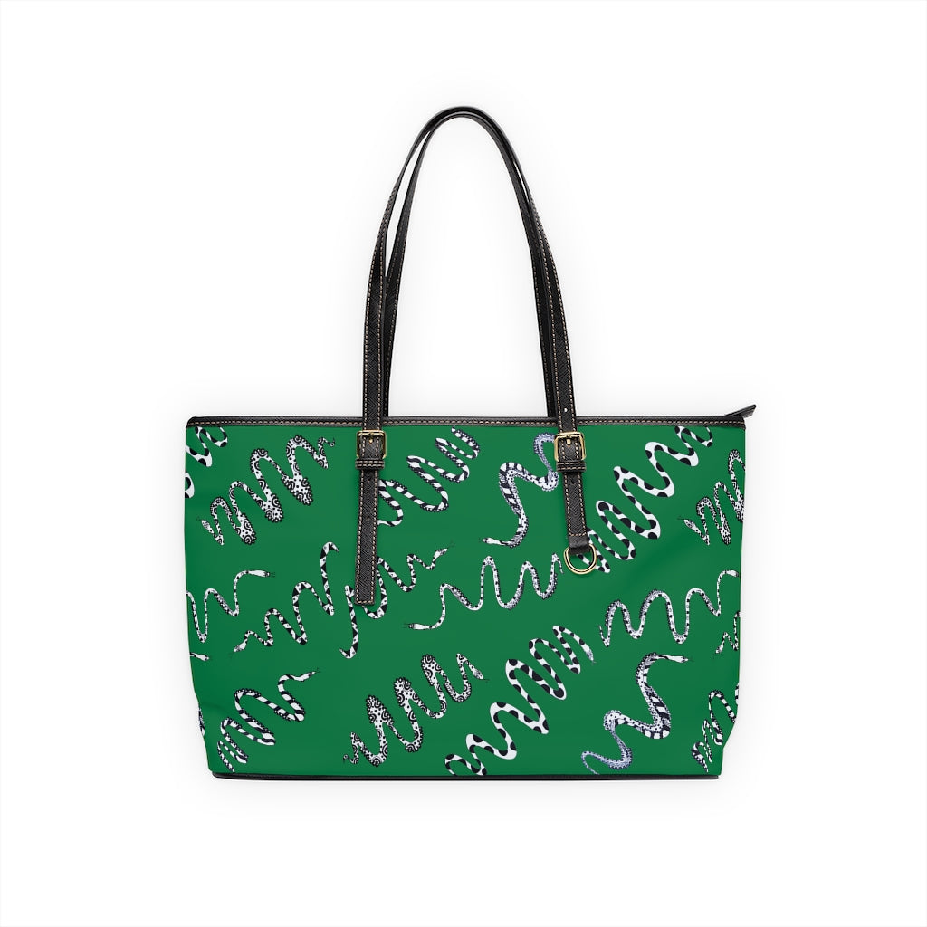 Emerald Green Snake Den PU Leather Shoulder Bag