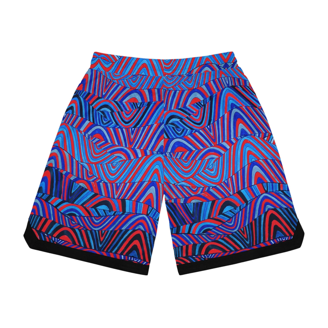 Red Sonic Basketball Rib Shorts (AOP)