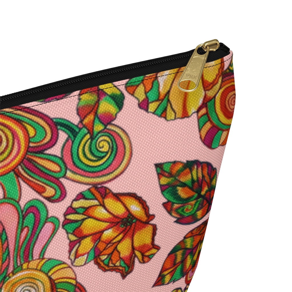 Blush Artsy Floral Accessory Pouch