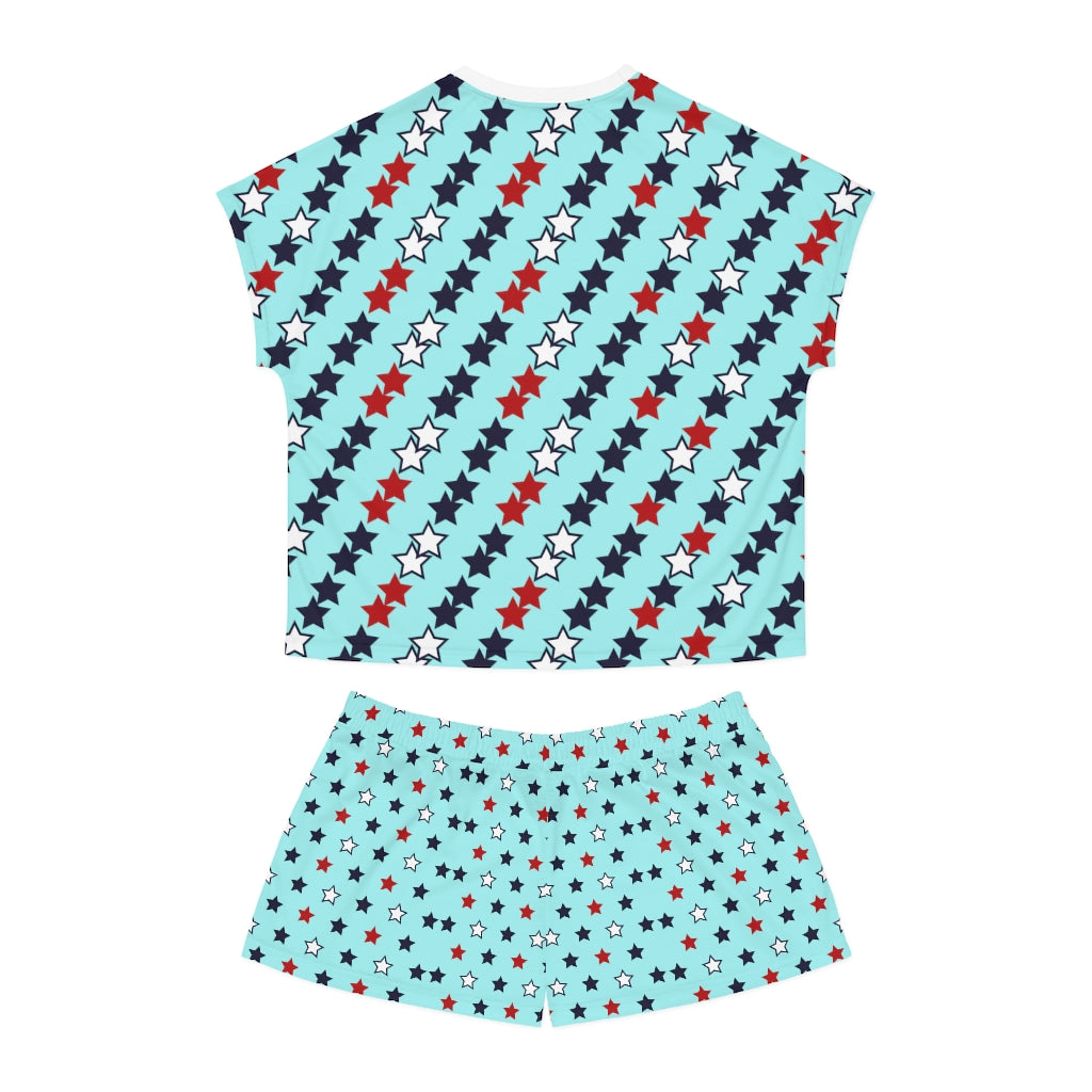 Sky Star Print Short Pajama Set (AOP)