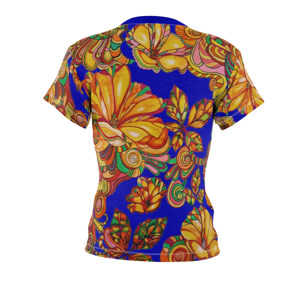 Artsy Floral Electric Blue AOP T-Shirt