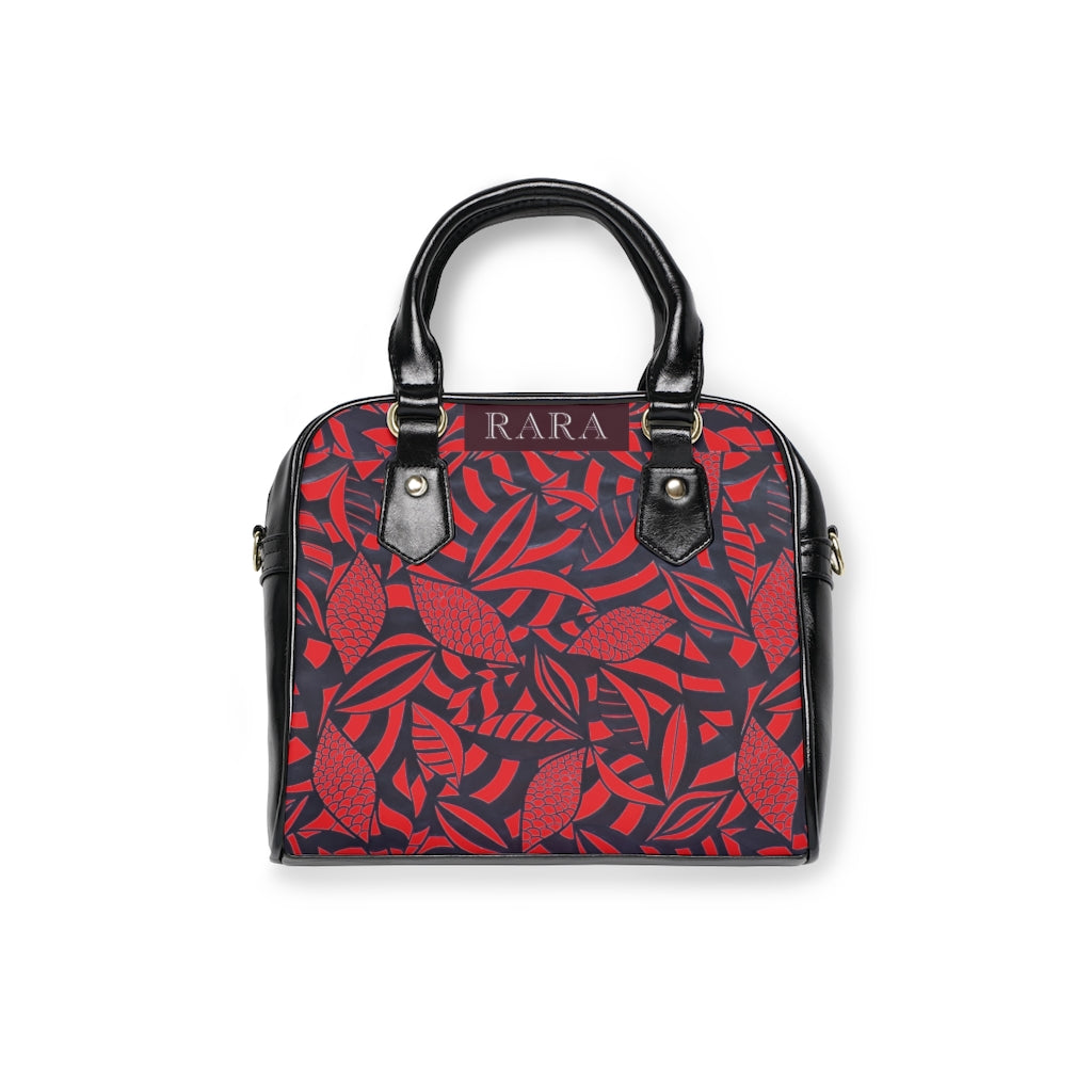 red tropical print handbag