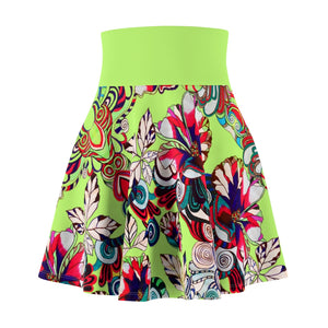 Graphic Floral Lime Skater Skirt